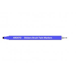 Security Brush Twin Marker Pen / Permanent  Paint Marker Pens with Polyester Nib 1mm