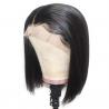 China Short Black Human Hair Lace Front Bob Wigs Straight 10 Iches - 18 Inches wholesale
