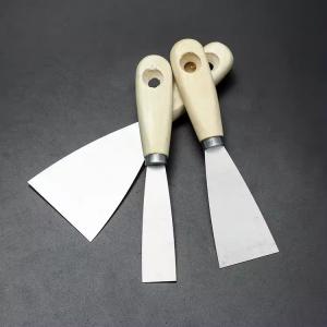 Wooden Handle Carbon Steel Stainless Steel Industrial Wood Mirror Surface Polished Wall Cleaning Putty Knives Scrapers
