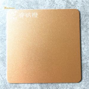 China Orange Sandblasted Stainless Steel Sheet For Wall Decorate supplier