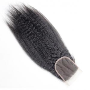 China OEM Yaki Remy Human Hair Closure Can Be Dyed Hand Crochet Skin Friendly supplier