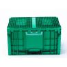 Foldable Heavy Duty Logistic Plastic Storage Moving Boxes with Attached Lid Container