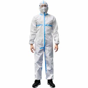 SF Disposable Isolation Clothing Dustproof With Hooded / Elastic Cuff