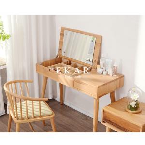 China Modern New Design Bedroom Desk Solid Wood Simple Multifunctional Dressing Table With Folding Mirror  FL-W018 supplier