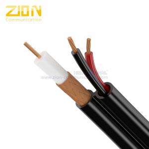 China RG59 + 18AWG / 2C CCTV Coaxial Cable 95% CCA Braid Siamese Cable CMR Standard supplier