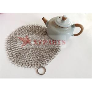 Kitchen Cast Iron Cleaner Welded Stainless Steel Pot Brush Chain Mail Scrubber