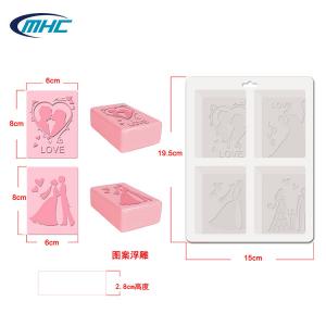 New Design Customize Food Grade 4 Cavity Silicone Soap Mould Sustainable