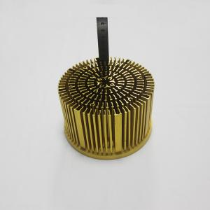 China Anodizing Golden Cold Forging Heat Sink Round For LED Grow Light supplier