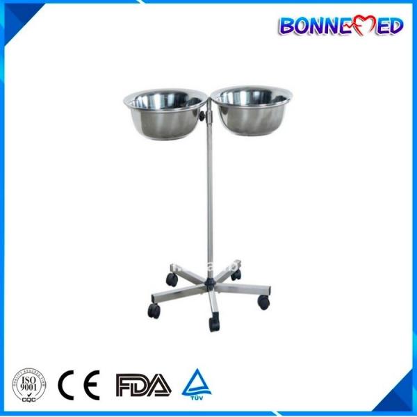 BM-E3014 Medical Hospital Furniture Stainless Steel Mayo Table with Bowl