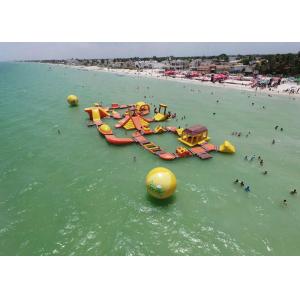 China Mayan Beach Inflatabled Aqua Park / Floating Obstacle Course For Rental wholesale