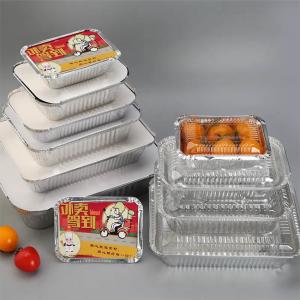 Tin Foil Dishes Pan Aluminium Foil Container Tray With Plastic Lid