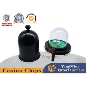 Casino Size Table Game Dice Cup Full Black Metal Glass Lid Design Manual Operation