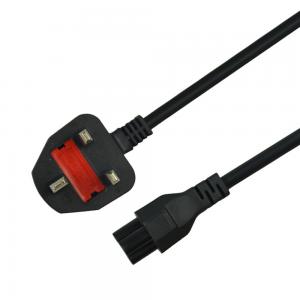 3 Prong Mickey Mouse Plug UK Power Cord 1mtrs With PVC Jacketed