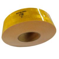 China 5cm * 50m Custom  Yellow Reflective Safety Tape Roll For Trailer Motor Continious on sale