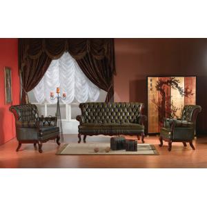 Classical antique Europe style chesterfield leather sofa set