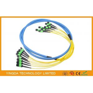 Yellow 3D Tested 96 Fiber MTP MPO Cable , Fiber Optic Cable Assemblies