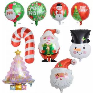 China Wholesale Christmas tree Snowman walking stick aluminum foil balloon christmas tree foil cane balloon candy supplier