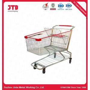 CE Metal Grocery Cart With Wheels Unfolding 150 Liter American Style
