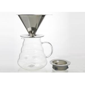 China Paperless Hand Drip Coffee Maker , Glass Cone Coffee Maker With Folded Edge Filter supplier