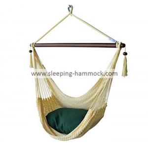 Large Caribbean Hammock Chair Creamy , Outdoor 2 Person Hammock Swing Chair With Stand