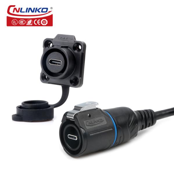 Cnlinko Manufacturer LP16 Industrial Waterproof Fast Transfer Data USB Type c Connector Male Usb Type c Female Connector