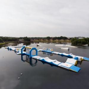 China Bouncia Inflatable Water Obstacle Course For Wake Park / Inflatable Water Park Factory wholesale