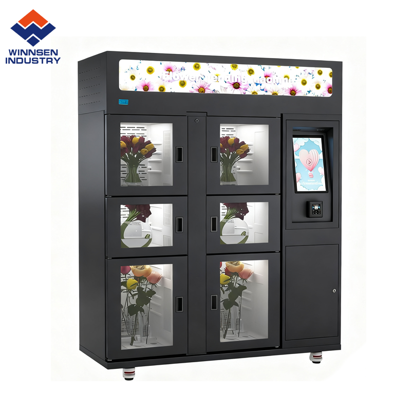 China Fresh Flower Vending Machine with Adjustable Temperature Thick Cold Rolled Steel and Power Saving LED Lighting wholesale