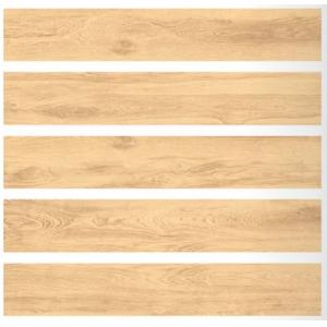 China Yellow Color Porcelain Wood Look Tile Flooring Rectified Edge 200x1200MM Size supplier