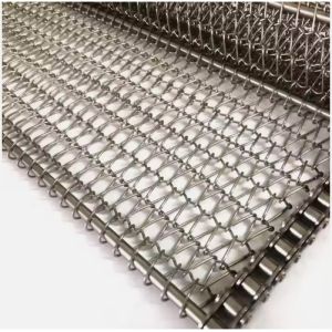 China 304 Stainless Steel Hinged Balanced Spiral Mesh Conveyor Belt for Stable Conveying in Food and Chemical Industries wholesale