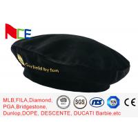 China FUN Black Mercerized Female Green Beret Hat Embroidered Velvet Beret Hat Breathable on sale