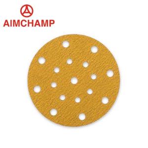China Golden Disc Automotive Sanding Disc Sandpaper Disc Yellow Hook And Loop wholesale
