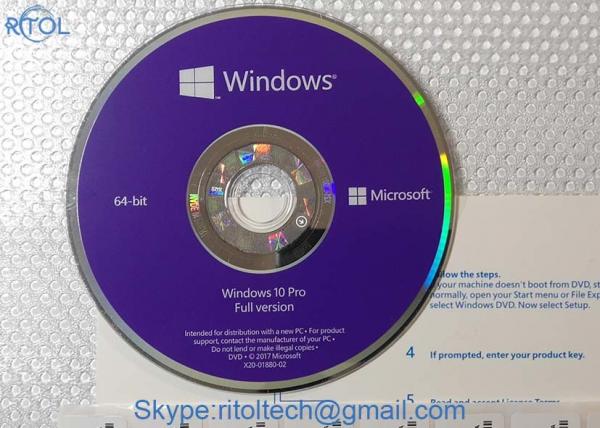 Windows 10 64 Bit Pro Product Key Code License Sticker / Key Card / OEM Pack /