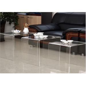 China Modern Design Acrylic Tea Table , Transparency Plexiglass Display Case Three Set Coffee Desk supplier