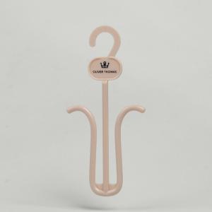 China Naked Pink Custom Logo Printing Plastic Shoes Hanger For Women's Footwear supplier