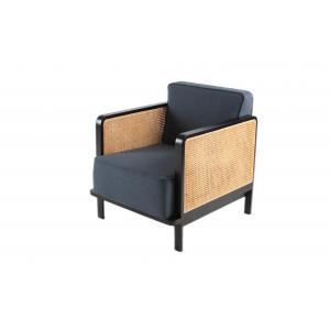 Linen Fabric Caned Back lounge Chairs Luxury Star Hotel Furniture