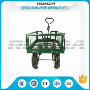 Steel Mesh 4 Wheel Garden Cart  Load Capacity 150-300kg Powder Coated Finish