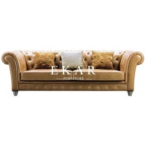 High-end Luxury Genuine Leather 7 Seater Chesterfield Sofa Set for Sale MKBN-KS2324-003
