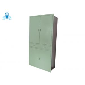 Two Drawer Hospital Medicine Cabinet Thin - Rimmed Without Half Glass Door