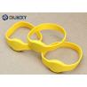 Water Proof TK4100 Yellow RFID Silicone Wristband , Writable Wristbands