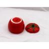 Dolomite Ceramic Food Canisters , Ceramic Sugar Jar Red Tomato Shape With Lid