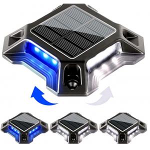 Outdoor LED Marine Solar Dock Light Warning Step For Driveway 123*123*23 MM