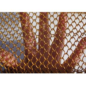 China Gold Color Facade Decorative Metal Coil Drapery Spiral Weave Curtain supplier