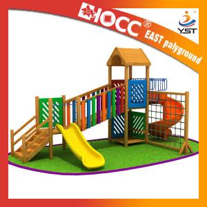 China Rainbow Wooden Playground Equipment Galvanized Steel Pipe CE Approved supplier
