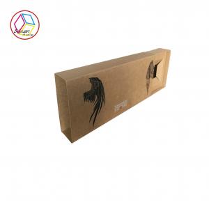 China Rigid Gift Boxes With Window Brown Color Environmental Protection supplier