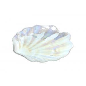 Rainbow Shell Crystal Lead Free Glass Tray Plate,Seashell Dinner Plate