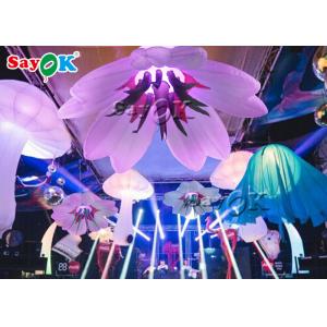 China Colorful 1.5m/2m Inflatable Led Hanging Flower For Wedding Decoration supplier