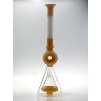 China 15" Glass Bong 7mm Thick White four perc water pipe honeycomb and birdcage for sale