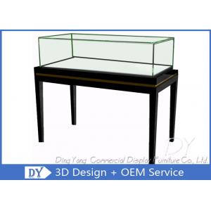 China OEM Simple Modern Wood Black Exhibition Plinths With Lights Fully Assembly supplier