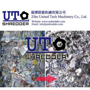 China single shaft shredder in coated paper, ads paper, art paper shredding / paper shredder/ paper crusher / waste paper supplier