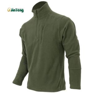 Polyester Soft Shell Mens Tactical Fleece Jacket Windproof Waterproof
